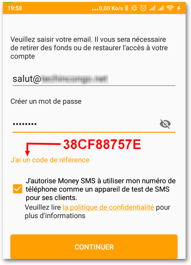 Code-de-Reference-Money-SMS-738x1024 Money SMS Avis – L’Application pour Gagner de l’Argent en Recevant des SMS