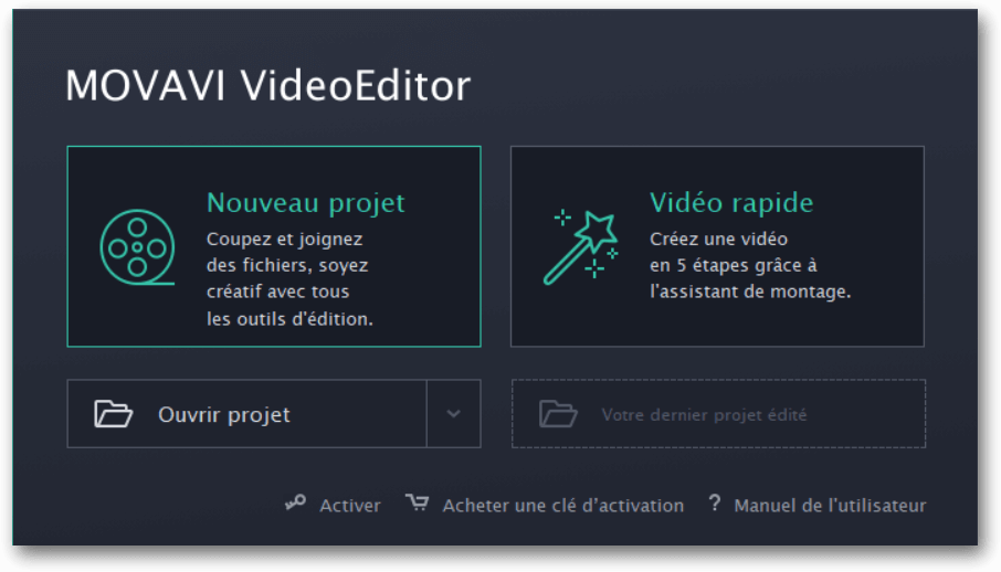 Movavi-VideoEditor-Nouveau-projet Comment Faire un Montage Vidéo Photo et une Musique Facilement