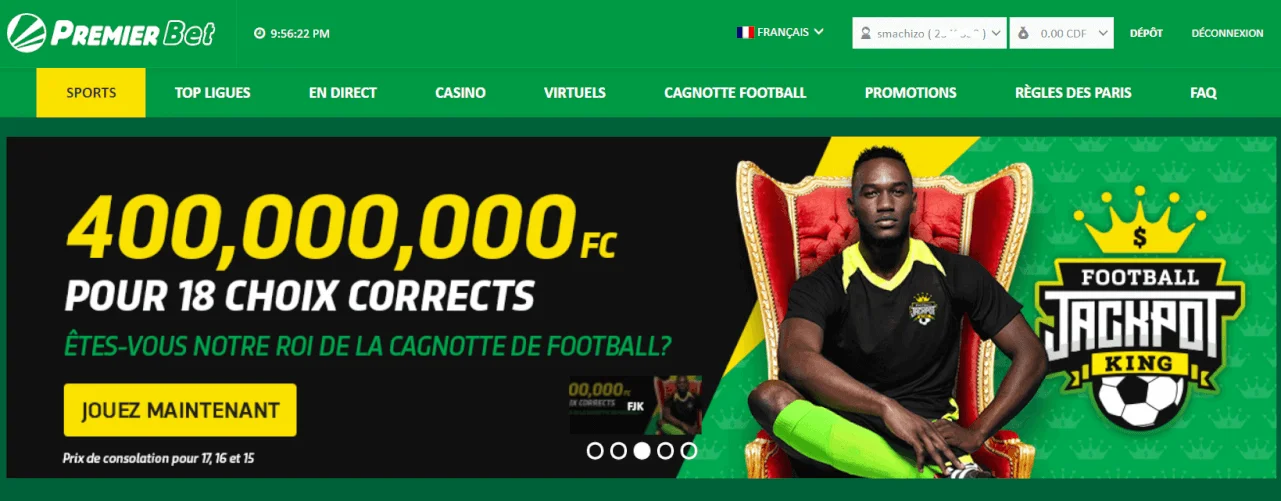 PremierBet-RDC Les Meilleurs Sites de Paris Sportif en RDCongo