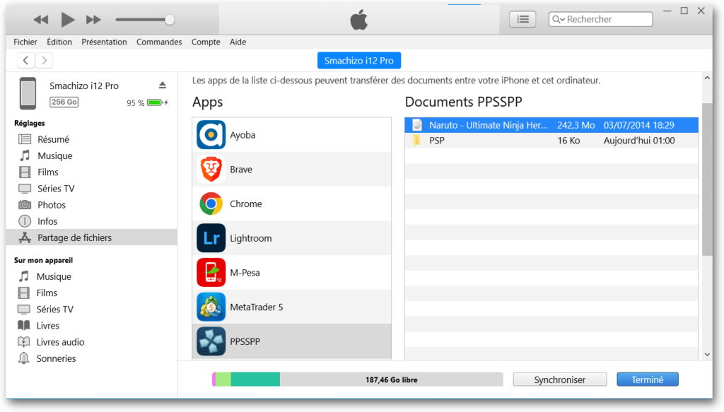 Partage-de-Fichiers-PPSSPP-1024x583 Comment Installer PPSSPP sur iPhone sans Jailbreak iOS 17